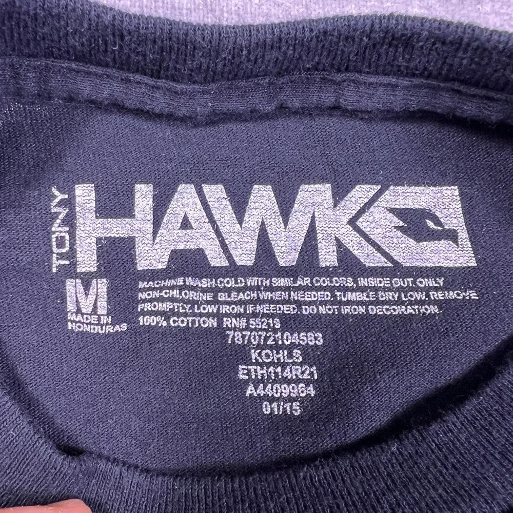 Tony‎ Hawk Lightning Logo Graphic Short Sleeve T-Shirt Kids Medium Black Cotton